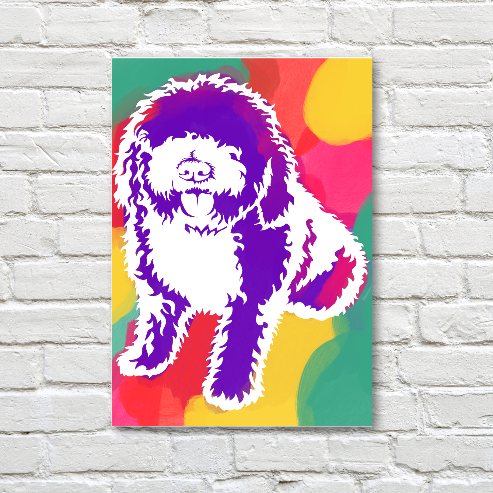 Poodle Dog portrait gift for dog owner final result